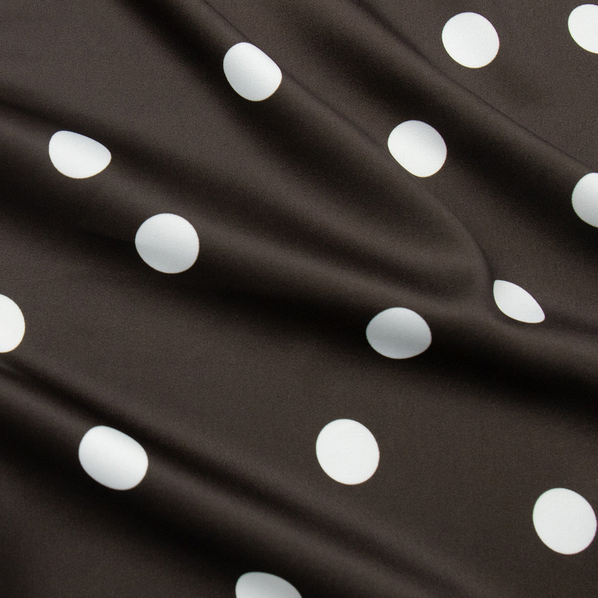 Brown Polka Dot Long Sleeve Dress Elegant Casual Fit