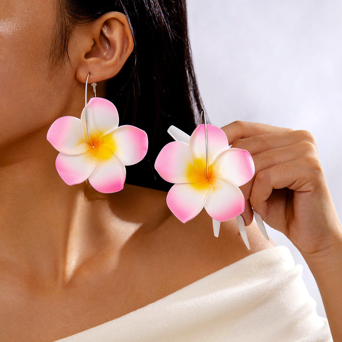Floral Tassel Drop Earrings Elegant Gift For Women