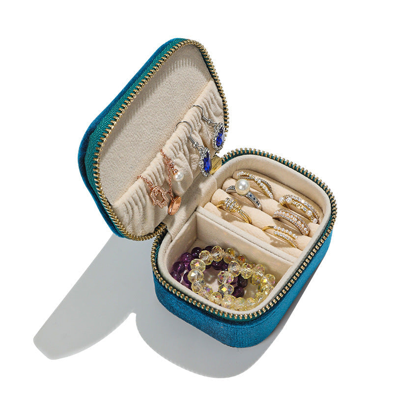 Solid Color Plush Portable Jewelry Set