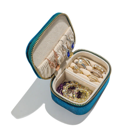 Solid Color Plush Portable Jewelry Set
