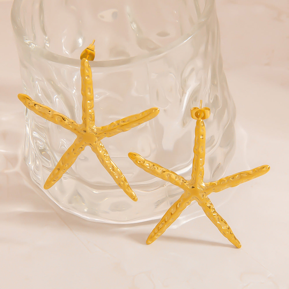 Starfish Pendant Necklace and Earring Set Stylish Vacation Jewelry
