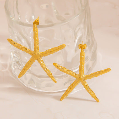 Starfish Pendant Necklace and Earring Set Stylish Vacation Jewelry
