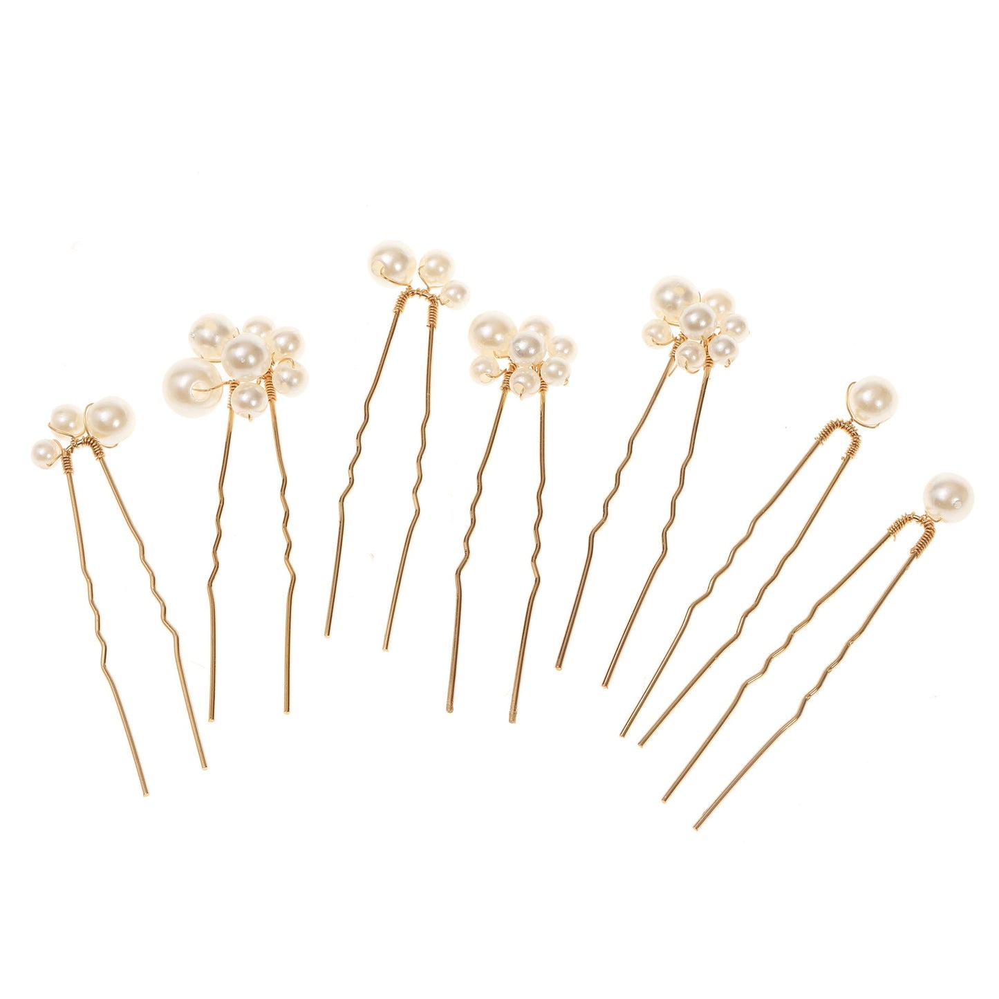 Set of 7 Pearl U-Shaped Hair Pins Bride Wedding Hair Accessories