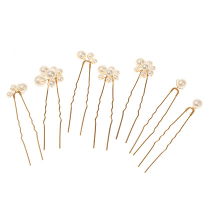 Set of 7 Pearl U-Shaped Hair Pins Bride Wedding Hair Accessories