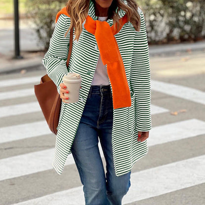 Striped Hooded Cardigan Sweater for Women