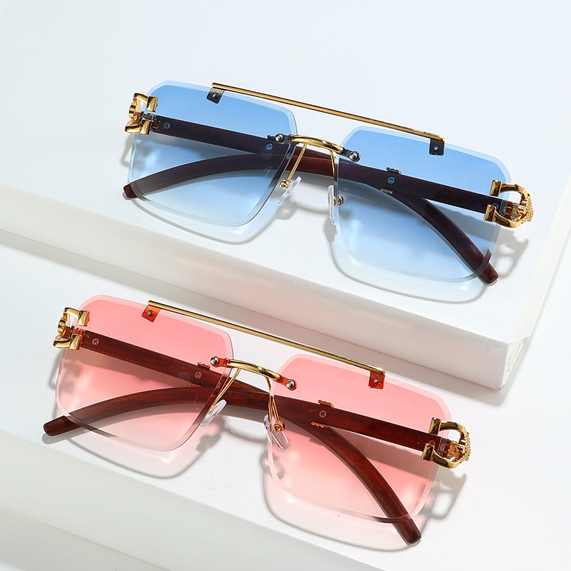 Trendy Square Unframed Sunglasses for Men and Women