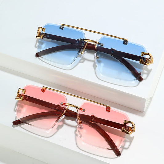 Trendy Square Unframed Sunglasses for Men and Women