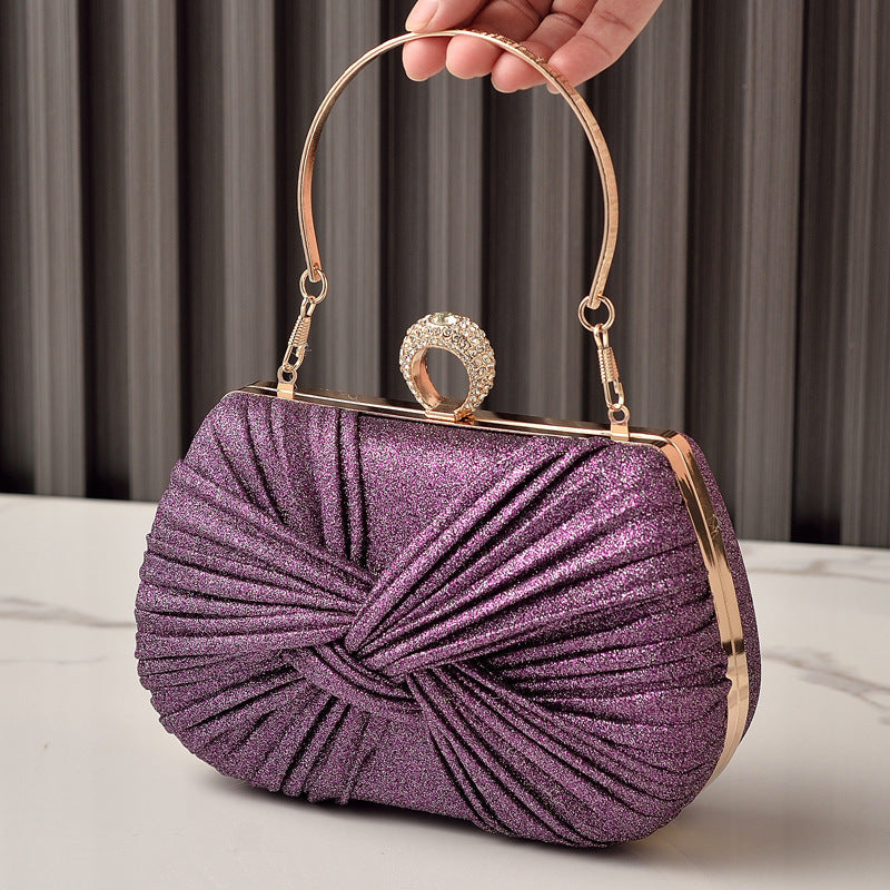 Fashionable Evening Clutch Bag With Bow Detail Retro Style