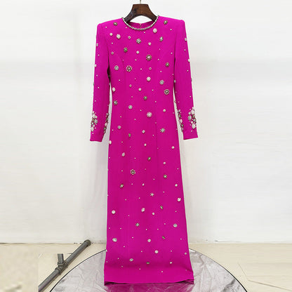 Casual Long Dress Elegant Fit With Embellishments