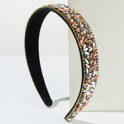 Trendy Baroque Colorful Rhinestone Headband for Women
