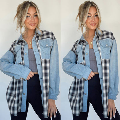 Plaid Bamboo Oversized Jacket for Women