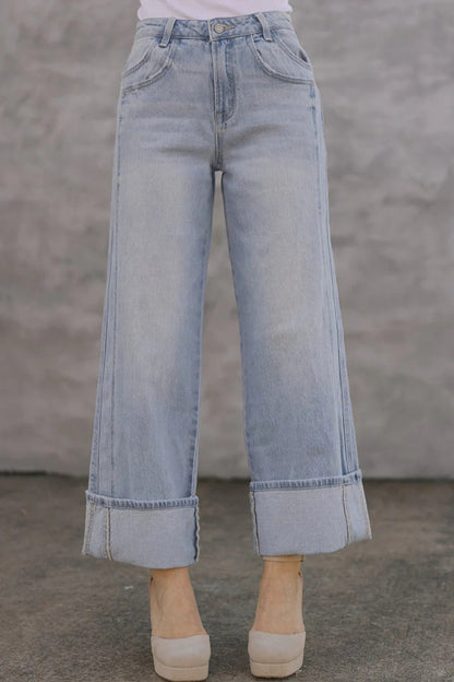 Casual Loose-Fit Mid-Rise Straight Leg Women's Fashion Jeans