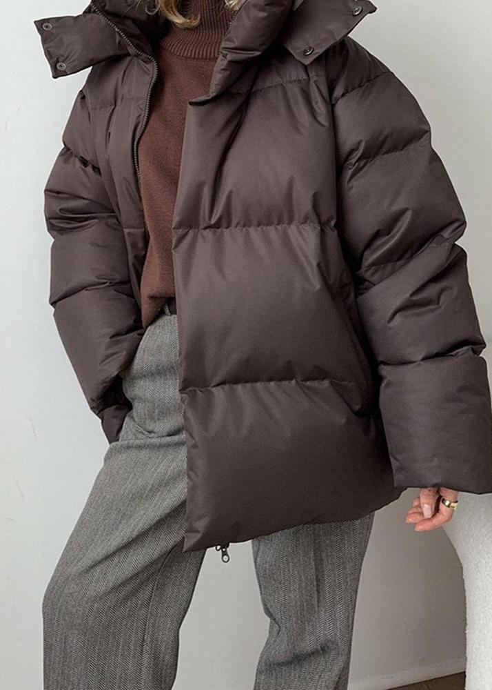 Oversized Puffer Jacket Padded Cotton Blend