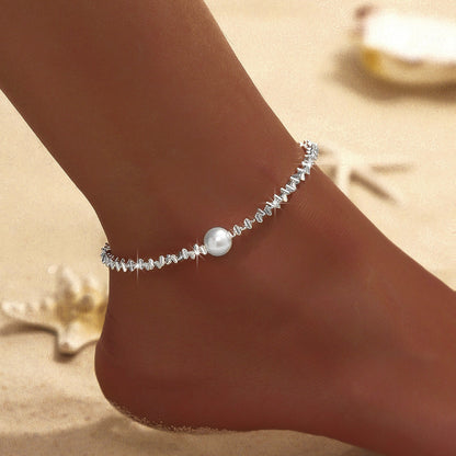 Simple Glitter Double Anklet
