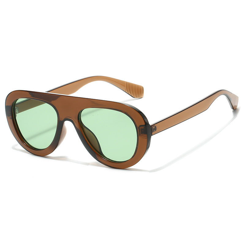 Elegant Oval Sunglasses Non-Polarized UV400 Protection