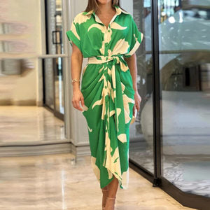 Fashionable High-Waisted Long Shirt Dress for Women