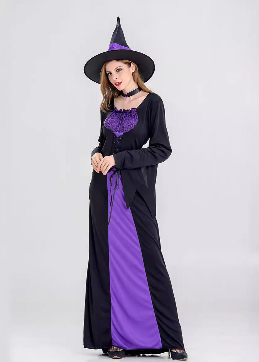 Women’s Polyester Witch Costume with Lace Corset