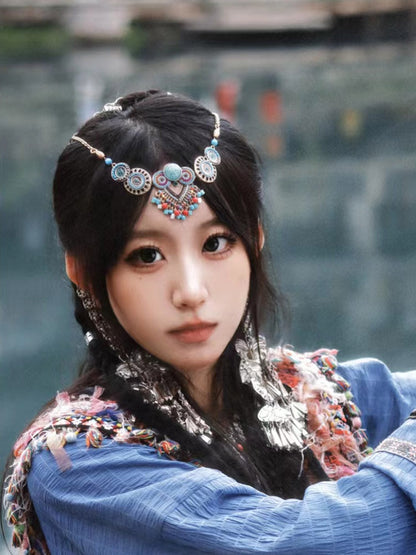 Ethnic Style Headgear, Exotic Charm Necklace, Western Tibet Eyebrow Center And Forehead Chain
