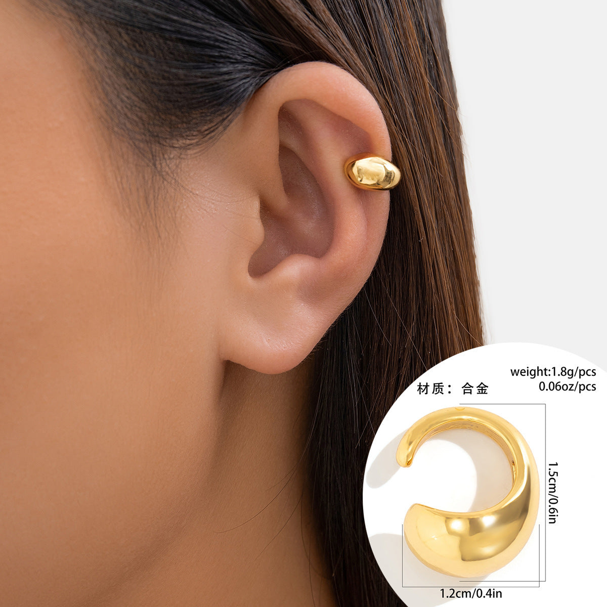 Geometric Metal Teardrop Earrings Fashion Statement Hoops