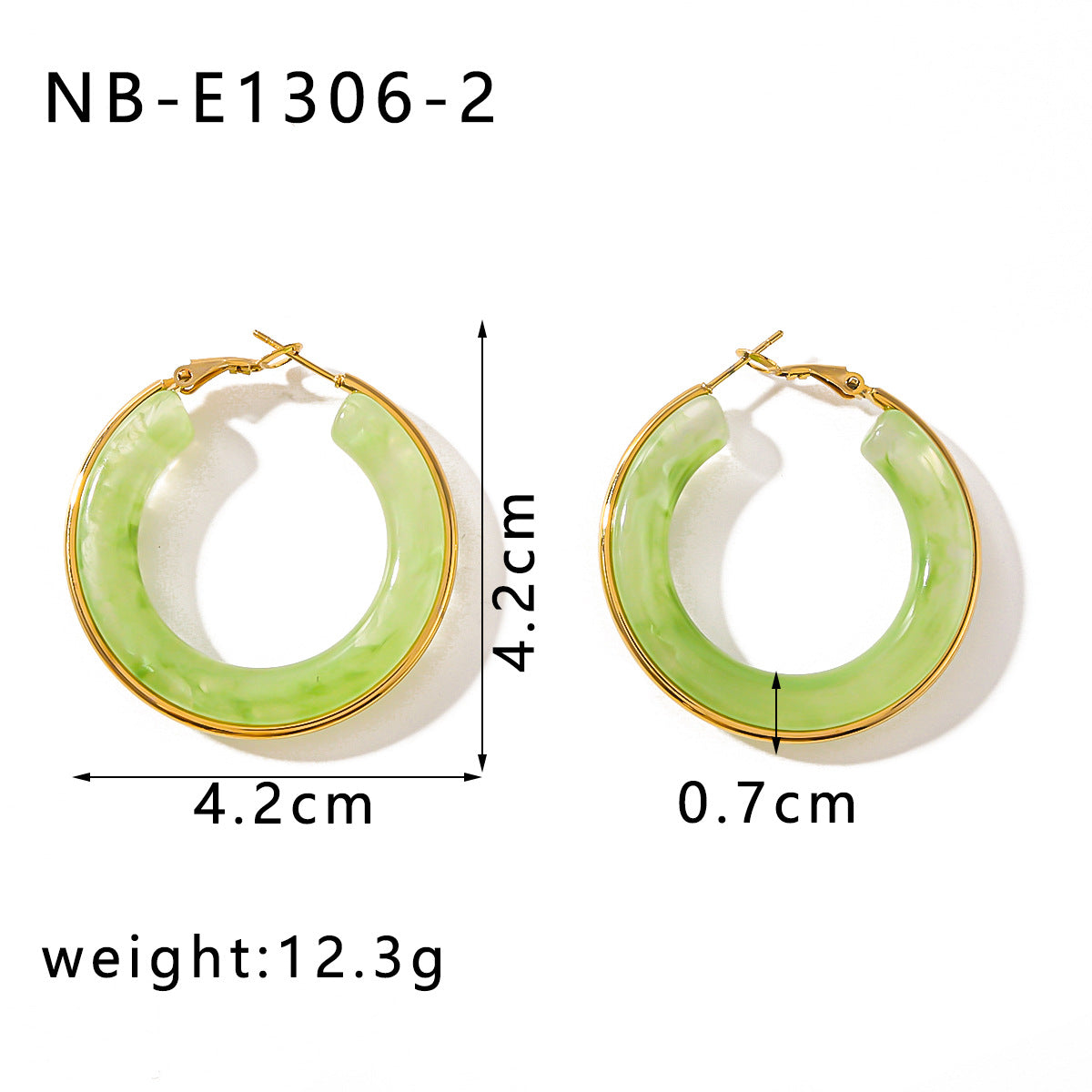 Vintage Acrylic Geometric Hoop Earrings