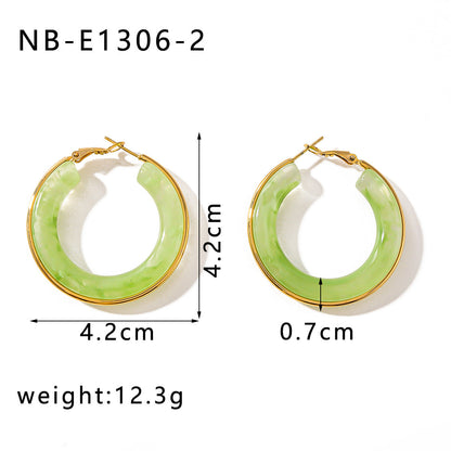 Vintage Acrylic Geometric Hoop Earrings