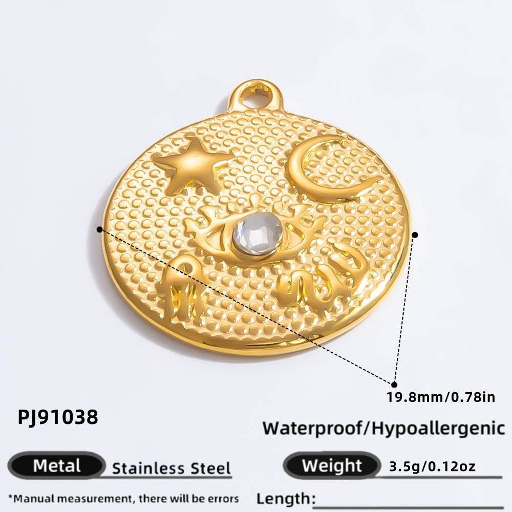 Heart Pendant Sun Charm Bracelet Necklace Stainless Steel DIY Jewelry