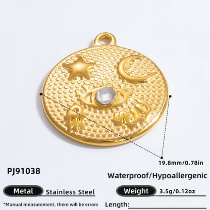 Heart Pendant Sun Charm Bracelet Necklace Stainless Steel DIY Jewelry