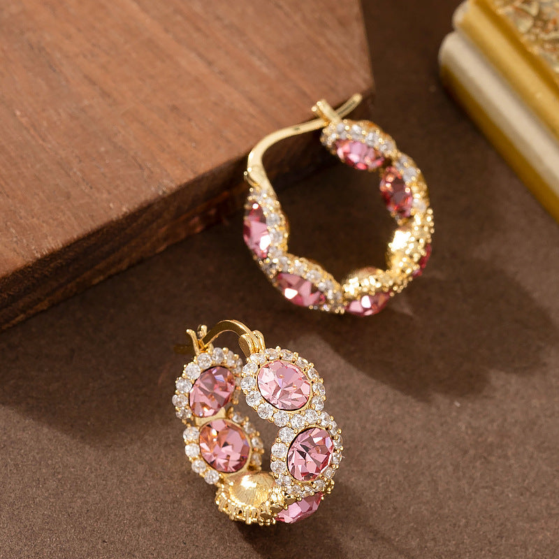 Geometric Circle Zircon Earrings For Women Stylish And Unique