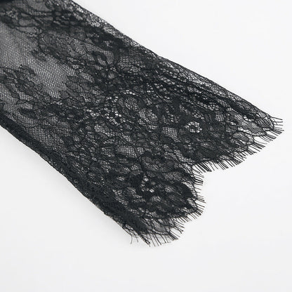 Lace See Through Side Split Long Dress