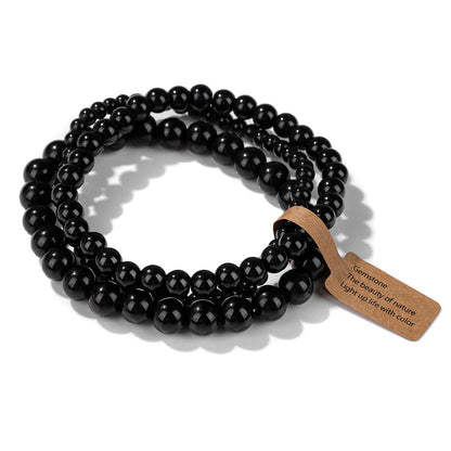 3Pcs Simple Stretch Beaded Bracelet Set
