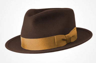 Classic Wool Felt Fedora Hat for Autumn and Winter