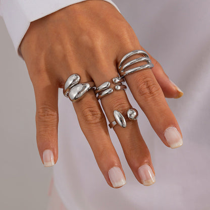 Geometric Spring-Loaded Open Bracelets with Unique Design