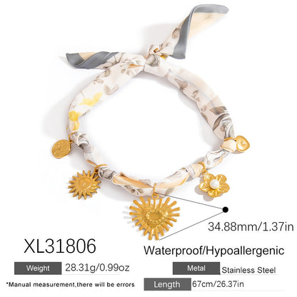 Heart Sun Pendant Necklace Lightweight Luxurious Style
