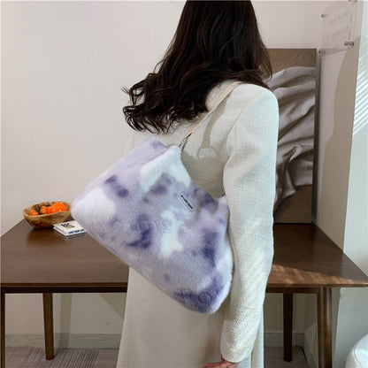 Stylish Leopard Print Plush Tote Bag for Women