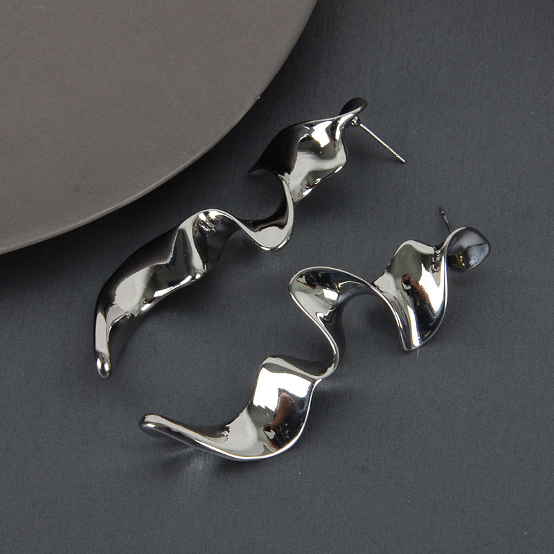 Geometric Gold Plated Earrings For Women Fashion Luxurious Style