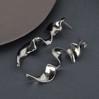 Geometric Gold Plated Earrings For Women Fashion Luxurious Style