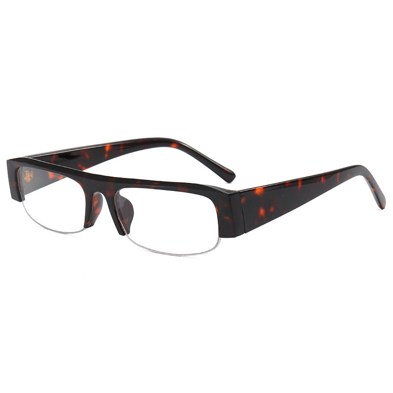 Trendy Half-Frame PC Sunglasses Stylish Square Sun Protection