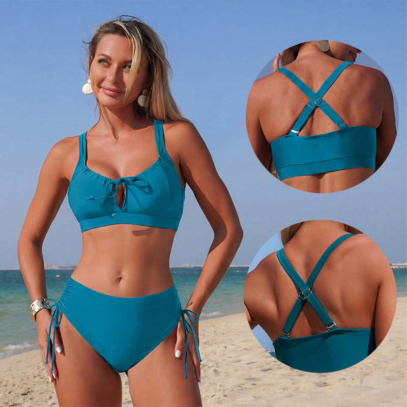 Women'S Colorful Bikini Swimsuit High Elastic Quick-Dry Swimwear