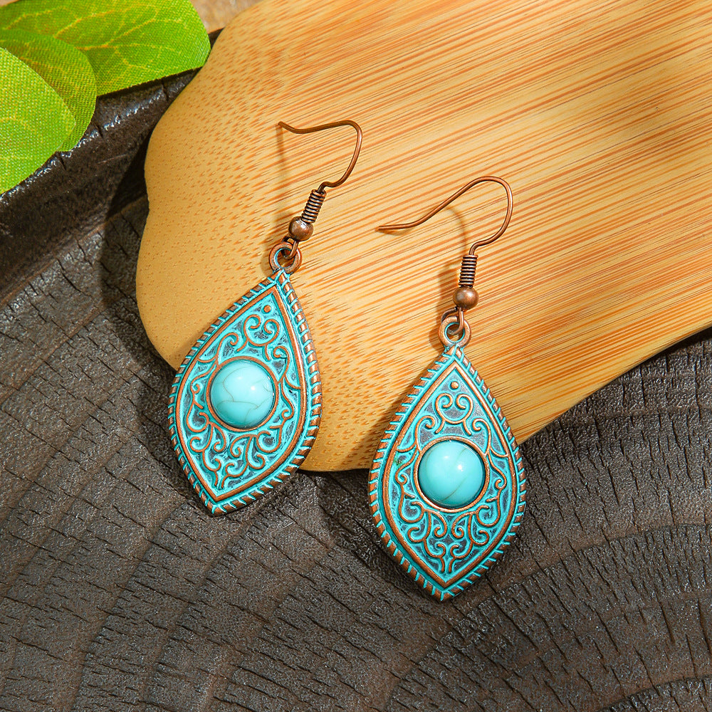 Vintage Style Alloy Earrings with Geometric Design and Bohemian Charm