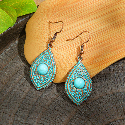 Vintage Style Alloy Earrings with Geometric Design and Bohemian Charm