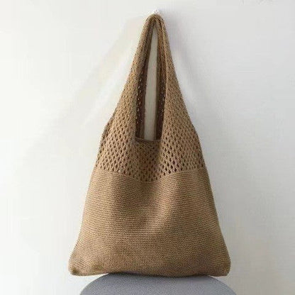Trendy Woven Tote Bag Casual Chic Handbag