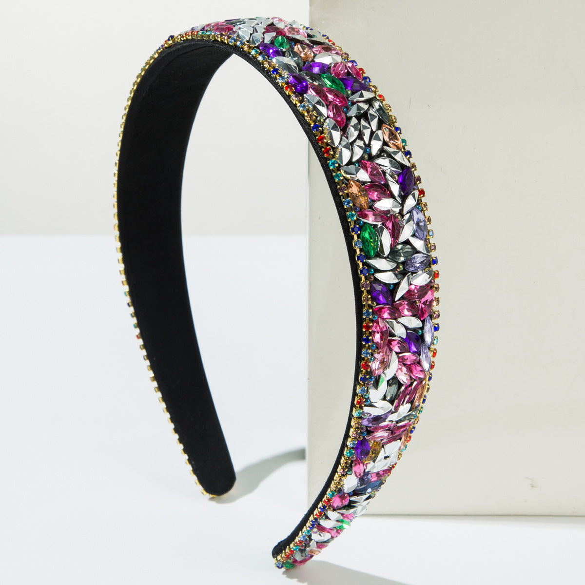 Trendy Baroque Colorful Rhinestone Headband for Women