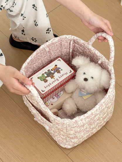 Peony Velvet Storage Basket Stylish Home Organizer