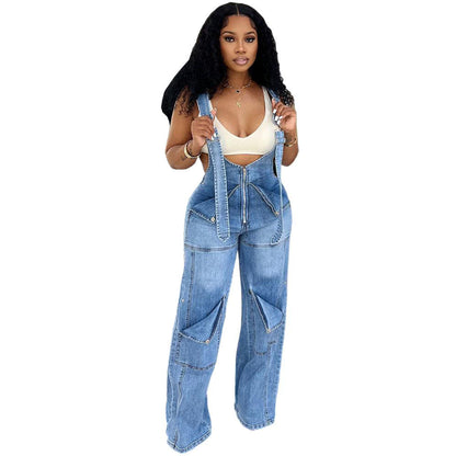 Denim Overalls Casual Summer Jumpsuit For Women