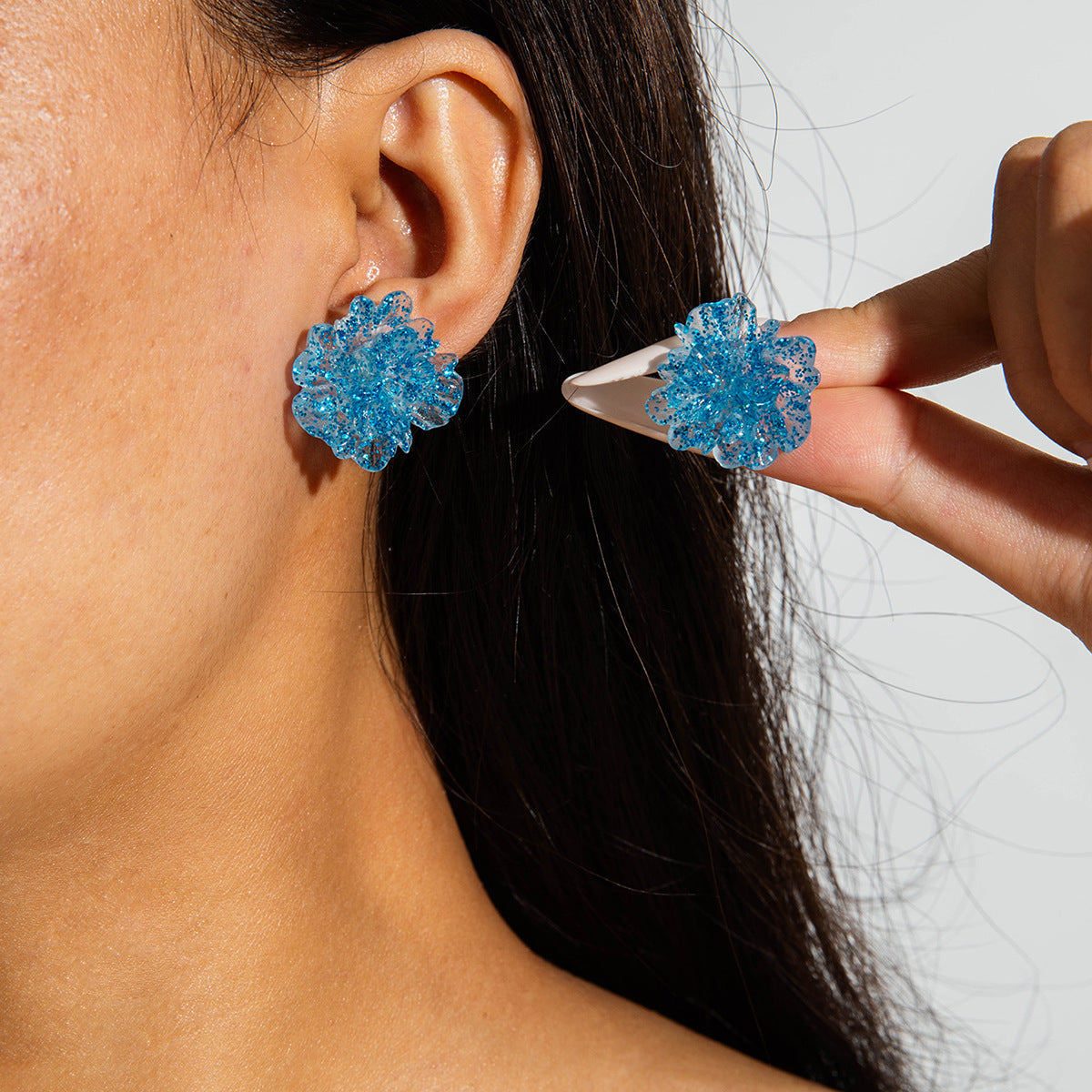 Chic Floral Pearl Earrings Stylish Alloy Flower Studs