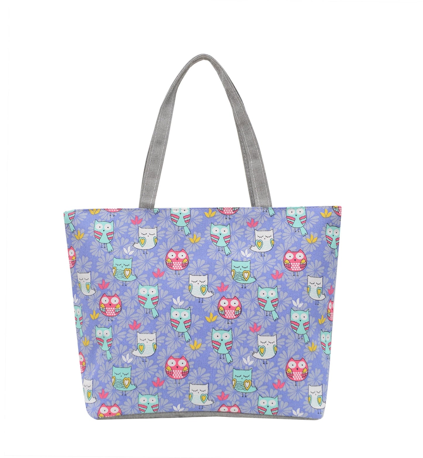 Large Capacity Canvas Tote Bag with Floral Print