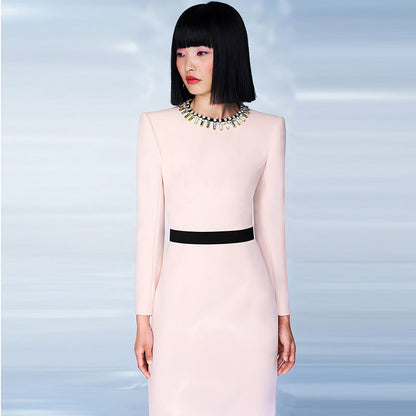 Color Block Long Sleeve Dress