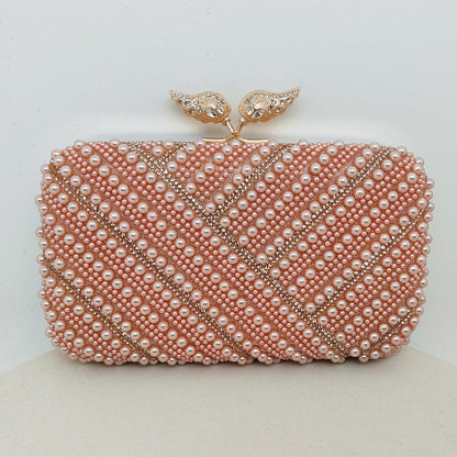 Trendy Pearl Evening Clutch Bag Stylish Party Handbag