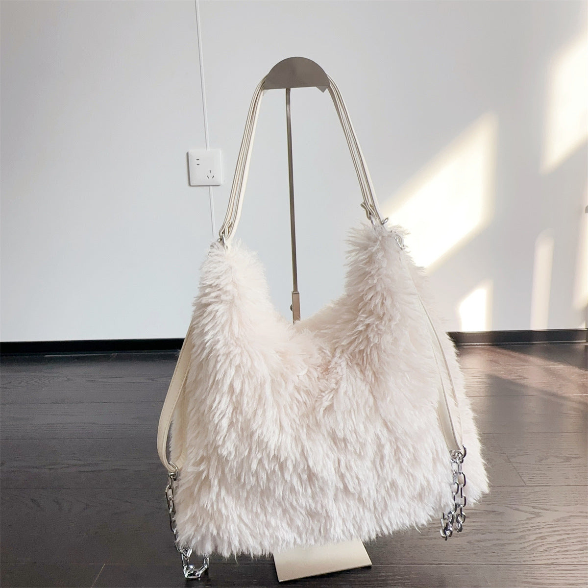 Fluffy Plush Large Capacity Backpack Shoulder Bag