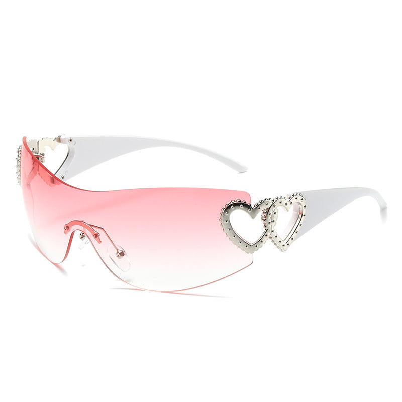 Trendy Y2K Heart-Shaped Sunglasses Unique Fashion Eyewear